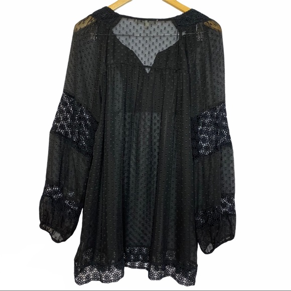 Daniel Rainn Swiss Dot Lace Black Tunic - Picture 2 of 6
